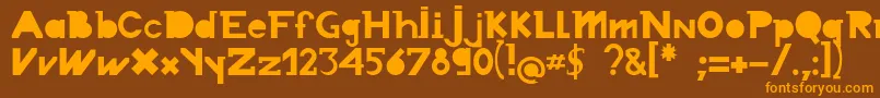 Chronodue Font – Orange Fonts on Brown Background