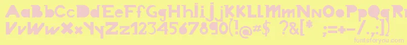 Chronodue Font – Pink Fonts on Yellow Background