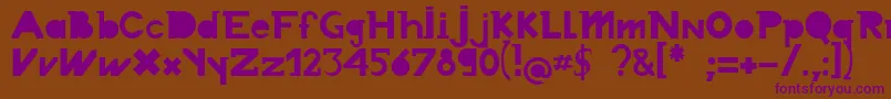 Chronodue Font – Purple Fonts on Brown Background