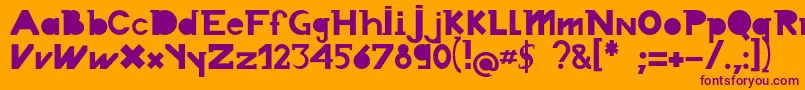 Chronodue Font – Purple Fonts on Orange Background