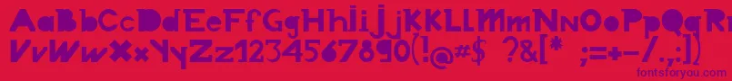 Chronodue Font – Purple Fonts on Red Background