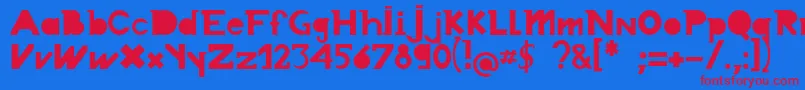 Chronodue Font – Red Fonts on Blue Background