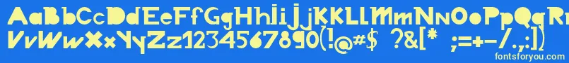 Chronodue Font – Yellow Fonts on Blue Background