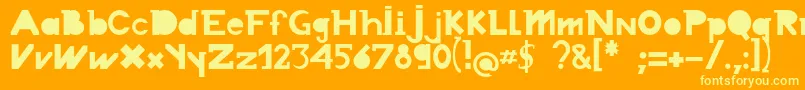 フォントChronodue – オレンジの背景に黄色の文字