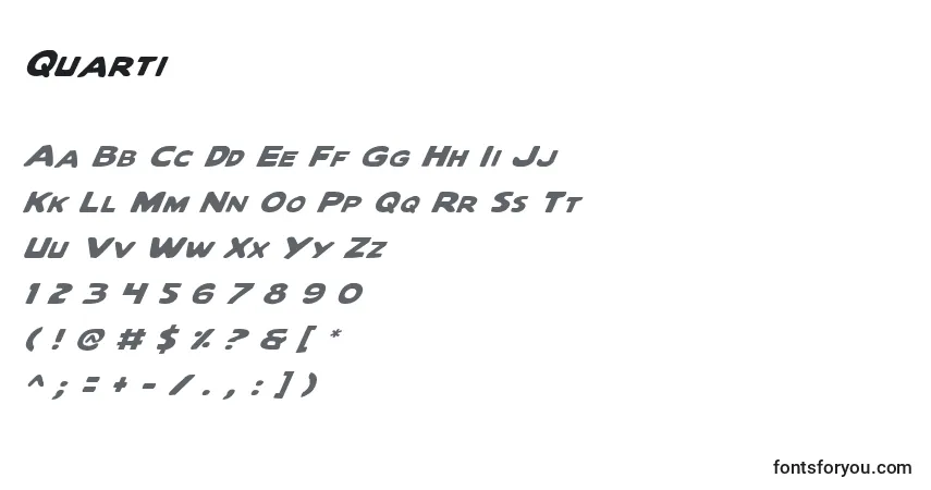 Fuente Quarti - alfabeto, números, caracteres especiales