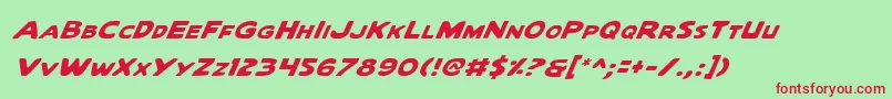 Quarti Font – Red Fonts on Green Background