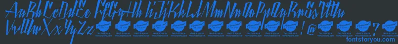 YantyscriptDemo Font – Blue Fonts on Black Background
