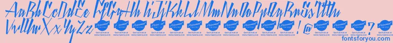 YantyscriptDemo Font – Blue Fonts on Pink Background
