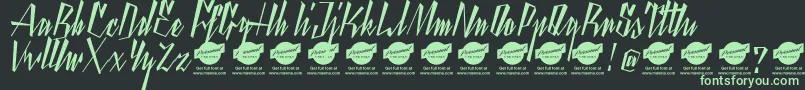 YantyscriptDemo Font – Green Fonts on Black Background