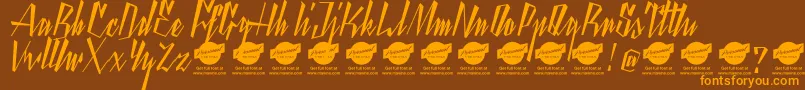 YantyscriptDemo Font – Orange Fonts on Brown Background