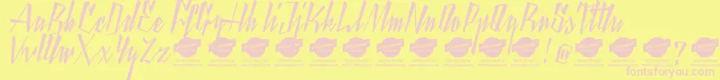 YantyscriptDemo-Schriftart – Rosa Schriften auf gelbem Hintergrund