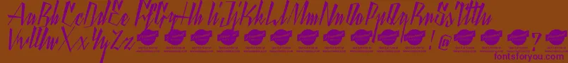 YantyscriptDemo Font – Purple Fonts on Brown Background