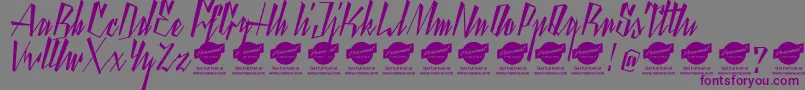 Шрифт YantyscriptDemo – фиолетовые шрифты на сером фоне