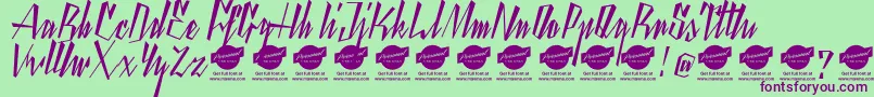 YantyscriptDemo Font – Purple Fonts on Green Background