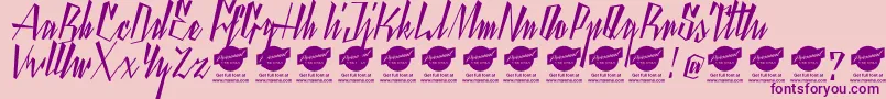 YantyscriptDemo Font – Purple Fonts on Pink Background