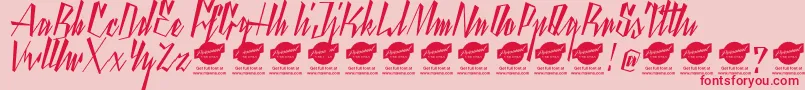 YantyscriptDemo Font – Red Fonts on Pink Background
