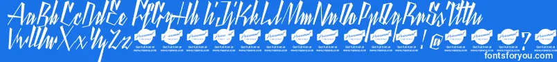 YantyscriptDemo Font – White Fonts on Blue Background