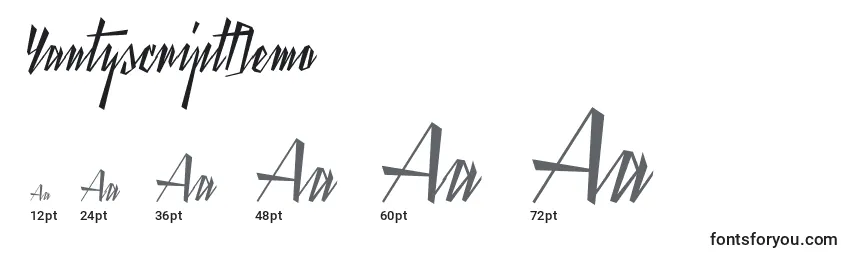 YantyscriptDemo Font Sizes