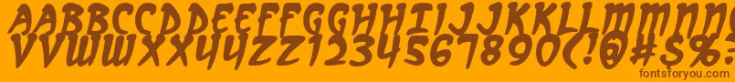 ArcanumB Font – Brown Fonts on Orange Background