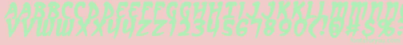 ArcanumB Font – Green Fonts on Pink Background