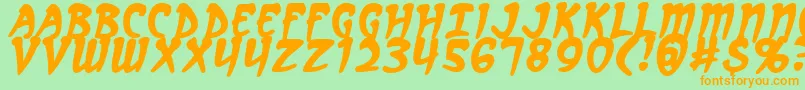 ArcanumB Font – Orange Fonts on Green Background