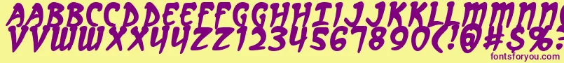 ArcanumB Font – Purple Fonts on Yellow Background
