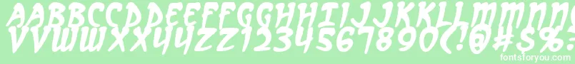 フォントArcanumB – 緑の背景に白い文字