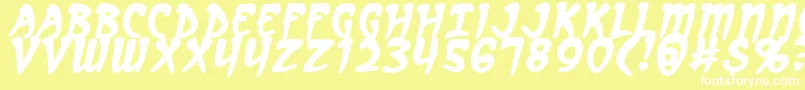 ArcanumB Font – White Fonts on Yellow Background