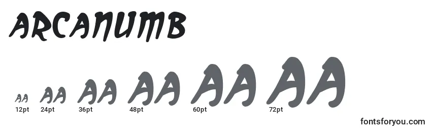 ArcanumB Font Sizes
