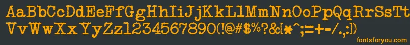 NeobulletinTrash Font – Orange Fonts on Black Background