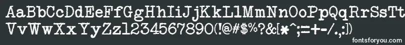 NeobulletinTrash-fontti – valkoiset fontit mustalla taustalla