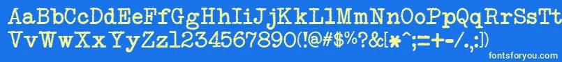 NeobulletinTrash Font – Yellow Fonts on Blue Background