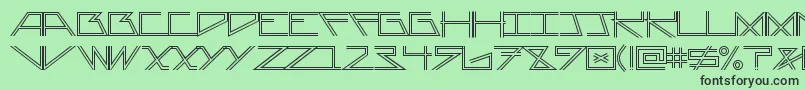 フォントAsteriskDoubleline – 緑の背景に黒い文字