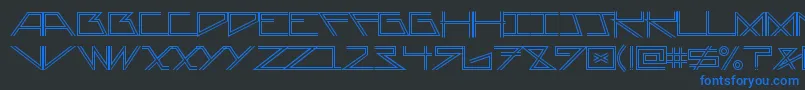 Шрифт AsteriskDoubleline – синие шрифты на чёрном фоне