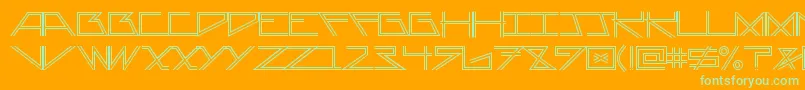 Czcionka AsteriskDoubleline – zielone czcionki na pomarańczowym tle