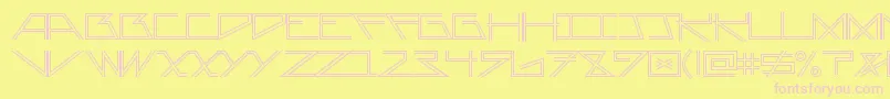 AsteriskDoubleline-fontti – vaaleanpunaiset fontit keltaisella taustalla