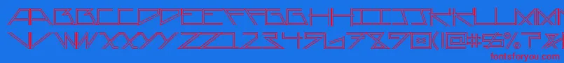 AsteriskDoubleline-fontti – punaiset fontit sinisellä taustalla