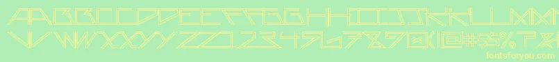 AsteriskDoubleline-fontti – keltaiset fontit vihreällä taustalla