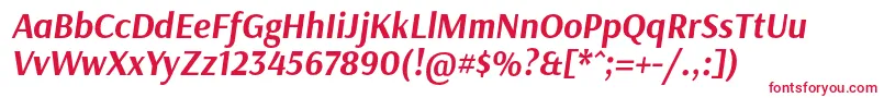 Шрифт ArsenalBolditalic – красные шрифты на белом фоне