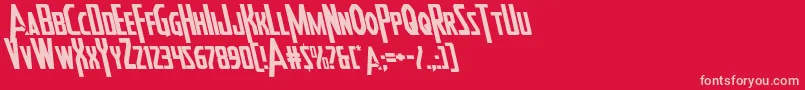 Heroesassembleleft Font – Pink Fonts on Red Background