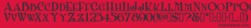 Shanlnc Font – Black Fonts on Red Background