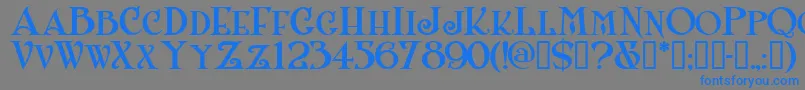 フォントShanlnc – 灰色の背景に青い文字