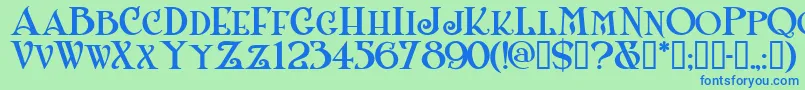 Shanlnc-fontti – siniset fontit vihreällä taustalla