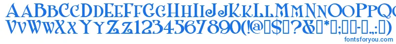 Shanlnc-fontti – siniset fontit valkoisella taustalla
