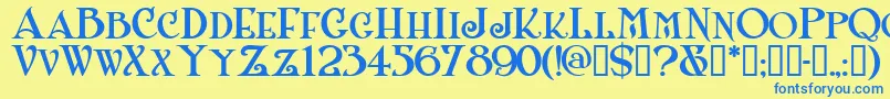 Shanlnc Font – Blue Fonts on Yellow Background