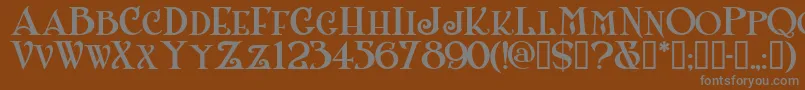 Shanlnc-fontti – harmaat kirjasimet ruskealla taustalla