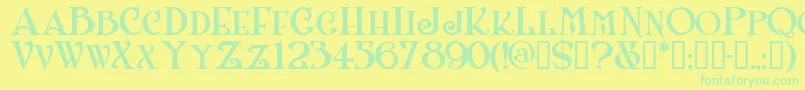 Shanlnc Font – Green Fonts on Yellow Background