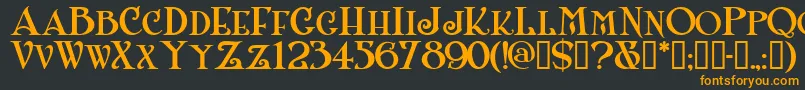 Shanlnc-Schriftart – Orangefarbene Schriften auf schwarzem Hintergrund