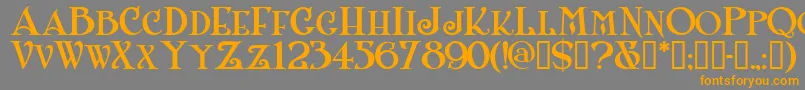 フォントShanlnc – オレンジの文字は灰色の背景にあります。