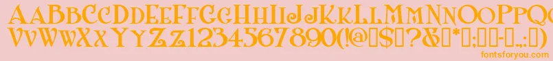 Shanlnc-fontti – oranssit fontit vaaleanpunaisella taustalla